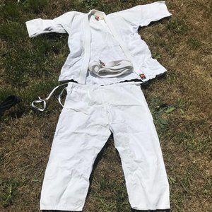 Gi / KI / Jiu jitsu white uniform training set pants+jacket